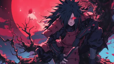 Sleek Anime Wallpaper Space Wallpaper 4K 2912x1632 Hd, Desktop, Wallpaper, Featuring, The, Anime, Character, Madara, Uchiha, Sharingan, Naruto, Poised, Red, Pink, Ultrawide, QHD