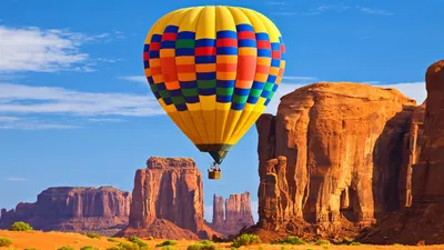 Colorful Hot Air Balloon Nature Wallpaper 4K 1920x1080 Hd, Pc, Desktop, Wallpaper, Colorful, Hot, Air, Balloon, Vehicle, Drifting, Over, Sunlit, Pink, Gray, Green, Ultrawide, Full HD