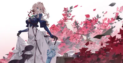 Anime Violet Evergarden Abstract Wallpaper 4K 10245x5241 Anime-style, 8k, Ultra, Hd, Wallpaper:, Featuring, Violet, Evergarden, Detailed, Dress, Standing, Against, White, Gray, Ultrawide, 4k