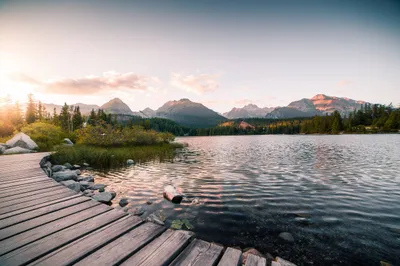 Evening Lake Side Nature Wallpaper 4K 2208x1471 Full HD, Ultrawide