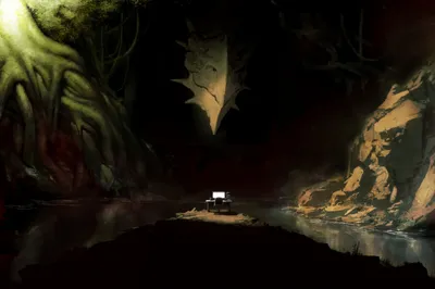 Dark Fantasy Wallpaper Fantasy Wallpaper 4K 2432x1622 Hd, Fantasy-themed, Pc, Desktop, Wallpaper, Depicting, A, Dark, Cavern, Dragon, Silhouette, Looming, Brown, Landscape, Full HD