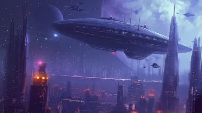 Futuristic Sci Cityscape Large Wallpaper 4K, World category