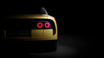 Dreamy Yellow Wallpaper Cars Wallpaper 4K 4096x2309 Rear, View, Of, A, Yellow, Ferrari, Luce, With, Glowing, Twin, Round, Taillights, Brown, Orange, Ultrawide, 4K
