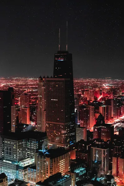 City Nighttime Night Black/Dark Wallpaper 4K 1707x2560 Brown