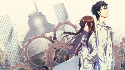 Kurisu Makise Rintaro Abstract Wallpaper 4K 1920x1080 Hd, Wallpaper, Featuring, Kurisu, Makise, And, Rintaro, Okabe, Anime, Steins, Gate, Backdrop, White, Ultrawide, Full HD
