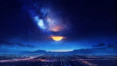 Radiant Fantasy Wallpaper World Wallpaper 4K 1920x1080 Hd, Fantasy, Landscape, Desktop, Wallpaper, Featuring, A, Vast, Glowing, Cityscape, Beneath, Mesmerizing, Red, Brown, Ultrawide, Full HD