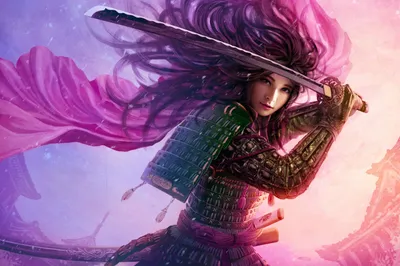Vibrant Fierce Wallpaper Fantasy Wallpaper 4K 1920x1276 A, Fierce, Woman, Warrior, Brandishes, Sword, Her, Vibrant, Hair, Flowing, Cape, Enhancing, White, Ultrawide, Full HD