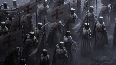 Dark Medieval Wallpaper Fantasy Wallpaper 4K 1920x1080 A, Medieval, Fantasy, Scene, Featuring, An, Army, Of, Knights, Armor, Holding, Banners, Gray, Ultrawide, Full HD