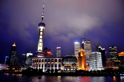 Shanghai Illuminated Skyline Nature Wallpaper 4K 2046x1358 Full HD, Ultrawide