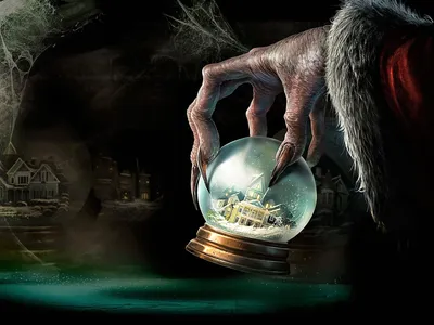 Golden Dark Wallpaper Black/Dark Wallpaper 4K 1920x1440 A, Dark, Fantasy, Winter, Scene, From, Krampus, Movie, Features, Clawed, Hand, Holding, White, Gray, Landscape, Full HD