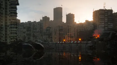Sci City Skyline World Wallpaper 4K 1920x1080 Hd, Pc, Desktop, Wallpaper, Background, Sci-fi, City, Skyline, Sci, Towering, Buildings, Sunset, Gray, White, Ultrawide, Full HD