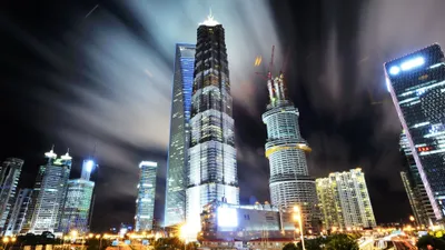 Night Shanghai Man World Wallpaper 4K 3838x2158 View, Man-made, Ultrawide, QHD