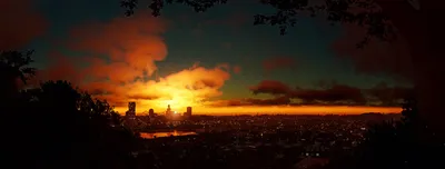 Sunlit Orange Sunset Sprawling City World Wallpaper 4K 8110x3093 Sunlit, Orange, Sunset, Over, A, Sprawling, City, Skyline, Video, Game, Mafia, Iii, Yellow, Purple, Ultrawide, 4K