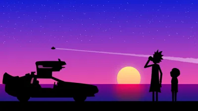 Vivid Silhouette Wallpaper Space Wallpaper 4K 2560x1440 Hd, Desktop, Wallpaper, Featuring, A, Silhouette, Of, Rick, Sanchez, Morty, Smith, Show):, Red, Orange, Ultrawide, QHD