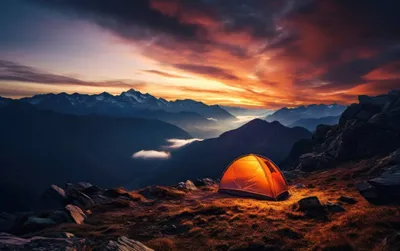 Camping Mountain Peak Summit Nature Wallpaper 4K 2208x1385 Peak, Full HD, Ultrawide