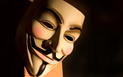 Close Iconic Anonymous Mask Dim Wallpaper 4K, Technology category