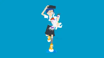 Vivid Minimalist Wallpaper Minimal Wallpaper 4K 1920x1080 Minimalist, Vector, Anime, Hd, Pc, Desktop, Wallpaper, Gomamon, Digimon, Playfully, Perched, Smiling, Yellow, Pink, Ultrawide, Full HD