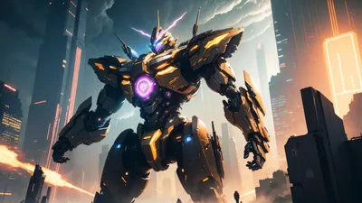 Robot Attack City Technology Wallpaper 4K 3456x1944 Robot, Attack, The, City, White, Ultrawide, QHD