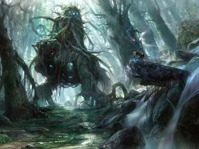 Anime Forest Com Nature Wallpaper 4K 1024x768 Gray, White