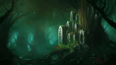 Fantasy Forest Fantasy Fantasy Wallpaper 4K 1920x1080 Gray, Brown