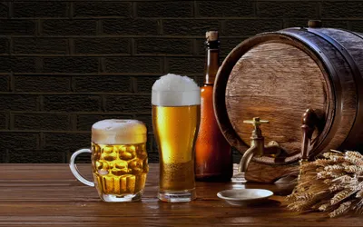 Frothy Beer Mugs Wooden Black/Dark Wallpaper 4K 2558x1598 Beer, Full HD, Ultrawide