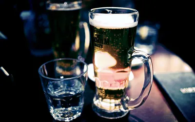 Close Frosty Beer Mug Glass Black/Dark Wallpaper 4K 1918x1198 Close-up, Beer, Ultrawide