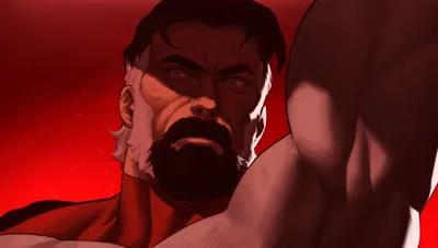 Close Omni Man Abstract Wallpaper 4K 4096x2330 Close-up, 4K, Ultra, Hd, Wallpaper, Of, Omni-man, With, Beard, Show, Invincible, Featuring, Brown, Orange, Ultrawide