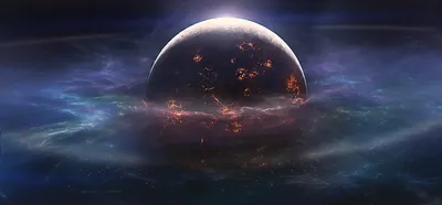 Sci Depicting Dramatic Space Wallpaper 4K 1654x768 A, Sci-fi, Hd, Desktop, Wallpaper, Depicting, Dramatic, Space, Collision, Glowing, Cracked, Planet, White, Gray, Ultrawide