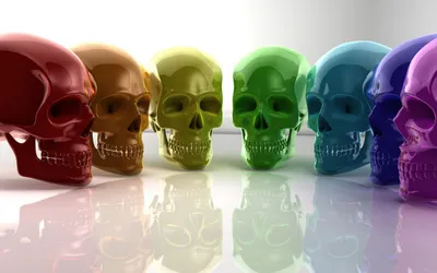 Row Glossy Skulls Abstract Wallpaper 4K 1920x1200 Hd, Pc, Desktop, Wallpaper, Featuring, A, Row, Of, Glossy, Skulls, Vibrant, Rainbow, White, Ultrawide, Full HD