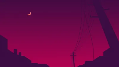 Minimalist Crescent Moon Wallpaper 4K, Minimal category