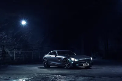 Silver Benz Amg Cars Wallpaper 4K 4096x2734 Silver, Mercedes-benz, Amg, Gt, Car, Parked, Under, A, Streetlight, Moody, Urban, Night, Gray, Blue, Landscape, 4k
