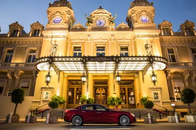 Golden Red Wallpaper Black/Dark Wallpaper 4K 4096x2731 Red, Maserati, Ghibli, Parked, Before, A, Grand, Illuminated, Casino, Night, Ultra, Desktop, Pink, Gray, Landscape, 4K
