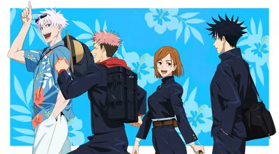 Moody Anime Wallpaper Abstract Wallpaper 4K 2400x1330 Anime, (jujutsu, Kaisen, Hd, Pc, Desktop, Wallpaper, Showing, Gojo, Yuji, Nobara, Megumi, White, Pink, Yellow, Ultrawide, Full HD