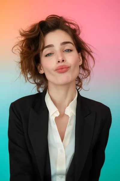 Business Woman Making Faces Pouting Abstract Wallpaper 4K 2208x3313 Full HD, Portrait