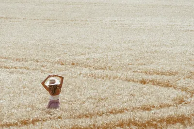 Woman Wheat Field Abstract Wallpaper 4K 2208x1471 Full HD, Ultrawide