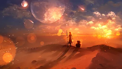 Star Wars Inspired Characters Nature Wallpaper 4K 1920x1080 Hd, Pc, Desktop, Wallpaper, Featuring, A, Star, Wars-inspired, Scene, Characters, Standing, Desert, Brown, Ultrawide, Full HD