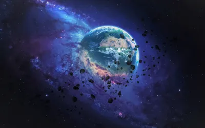 Moody Sci Wallpaper Space Wallpaper 4K 5200x3250 4K, Ultra, Hd, Sci-fi, Wallpaper, Featuring, Earth, Surrounded, Swirling, Asteroid, Field, Deep, Brown, Ultrawide