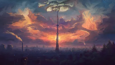 Painting Sci City Wallpaper 4K, Nature category