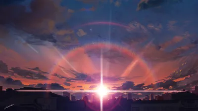 Sunrise Anime City World Wallpaper 4K 1920x1080 Sunrise, Anime, City, Hd, Desktop, Wallpaper, Brown, Ultrawide, Full HD