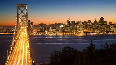Bold San Wallpaper World Wallpaper 4K 3840x2160 4K, Ultra, Hd, Pc, Desktop, Wallpaper, San, Francisco, City, Skyline, Dusk, Illuminated, Brown, Gray, Ultrawide