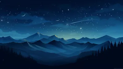 Starry Night Forest Space Wallpaper 4K 1920x1080 Brown