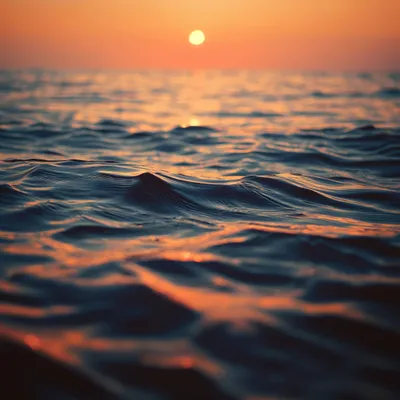 Detailed Ripples Sunset Nature Wallpaper 4K 2208x2208 Full HD, Square