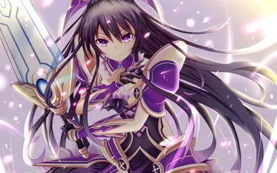 Moody Anime Wallpaper Abstract Wallpaper 4K 2480x1550 A, Striking, Anime, Wallpaper, Featuring, Tohka, Yatogami, Woman, Warrior, Long, Hair, Purple, Gray, Ultrawide, Full HD