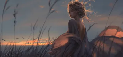 Captivating Fantasy Woman Fantasy Wallpaper 4K 4384x2036 A, Captivating, Fantasy, Scene, Featuring, Woman, With, Flowing, Hair, Set, Against, Serene, Gray, Ultrawide, 4K