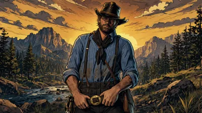 Arthur Morgan Stands Rugged Nature Wallpaper 4K 3838x2158 Ultrawide, QHD