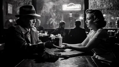 Film Noir Black White Man Black/Dark Wallpaper 4K 4606x2590 Black-and-white, Ultrawide, 4k