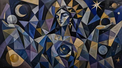 Abstract Geometric Cosmic Space Wallpaper 4K 3838x2158 Ultrawide, QHD