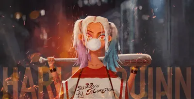 Baseball Bat Twintails Comics Wallpaper 4K, Abstract category