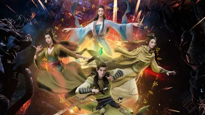 Four Robed Fantasy Warriors Dynamic Fantasy Wallpaper 4K 3838x2158 Four, Ultrawide, QHD