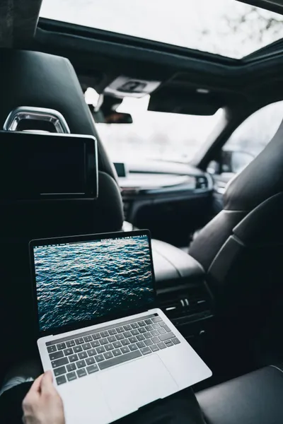 Working Macbook Seats Cars Wallpaper 4K 2208x3313 Full HD, Portrait